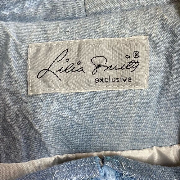 Vintage Lilia Smitty Blue Western Jacket and Skirt Set With Fringe M - Picture 5 of 16